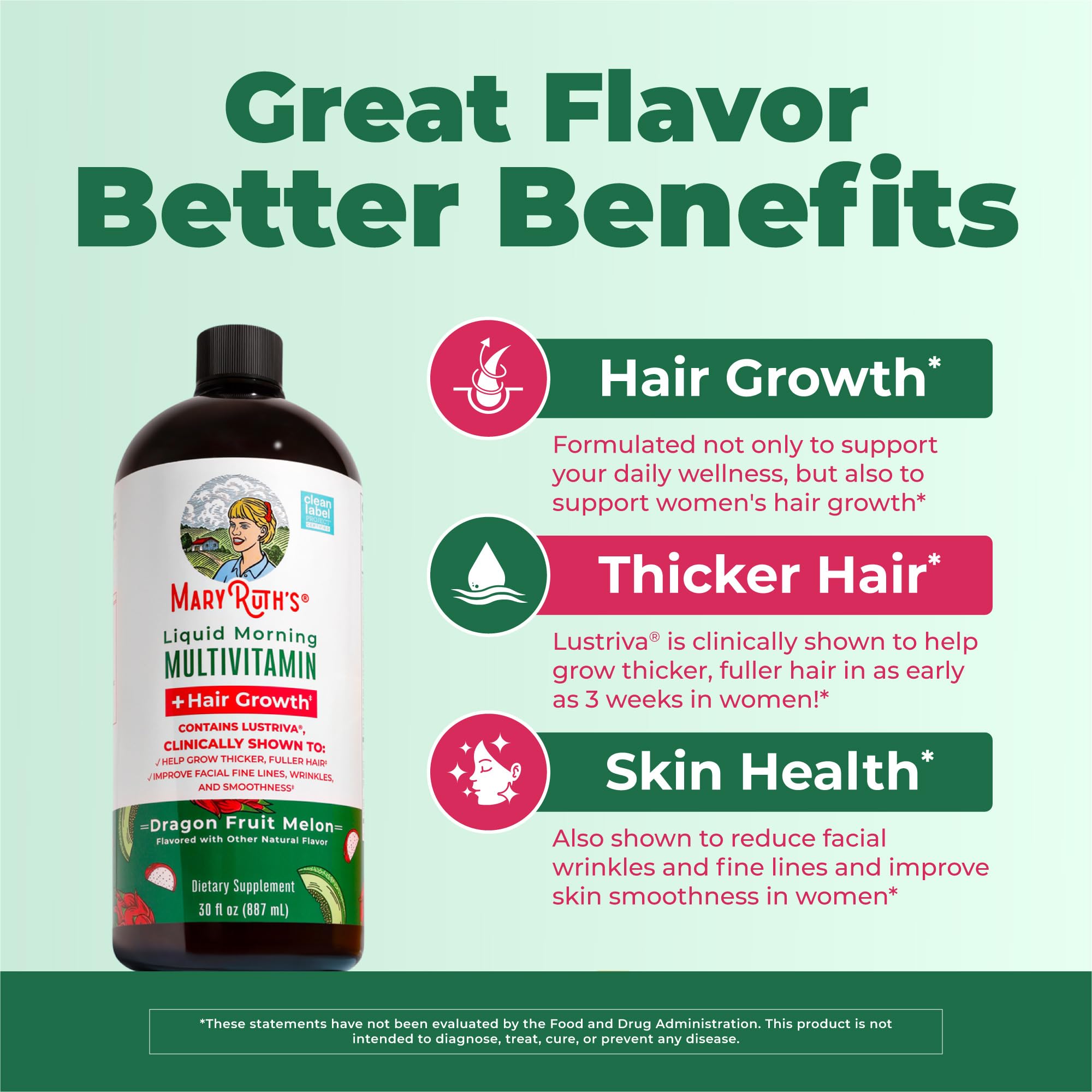 MARYRUTH'S Liquid Multivitamin + Hair Growth 91g packaging