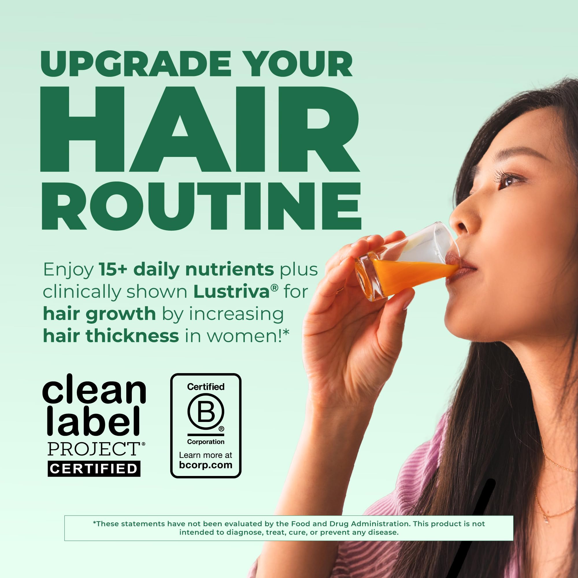 MARYRUTH'S Liquid Multivitamin + Hair Growth bottle side view