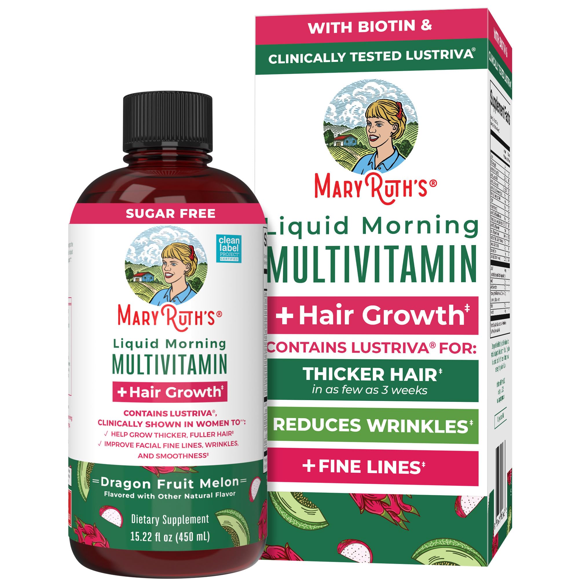 MARYRUTH'S Liquid Multivitamin + Hair Growth front view