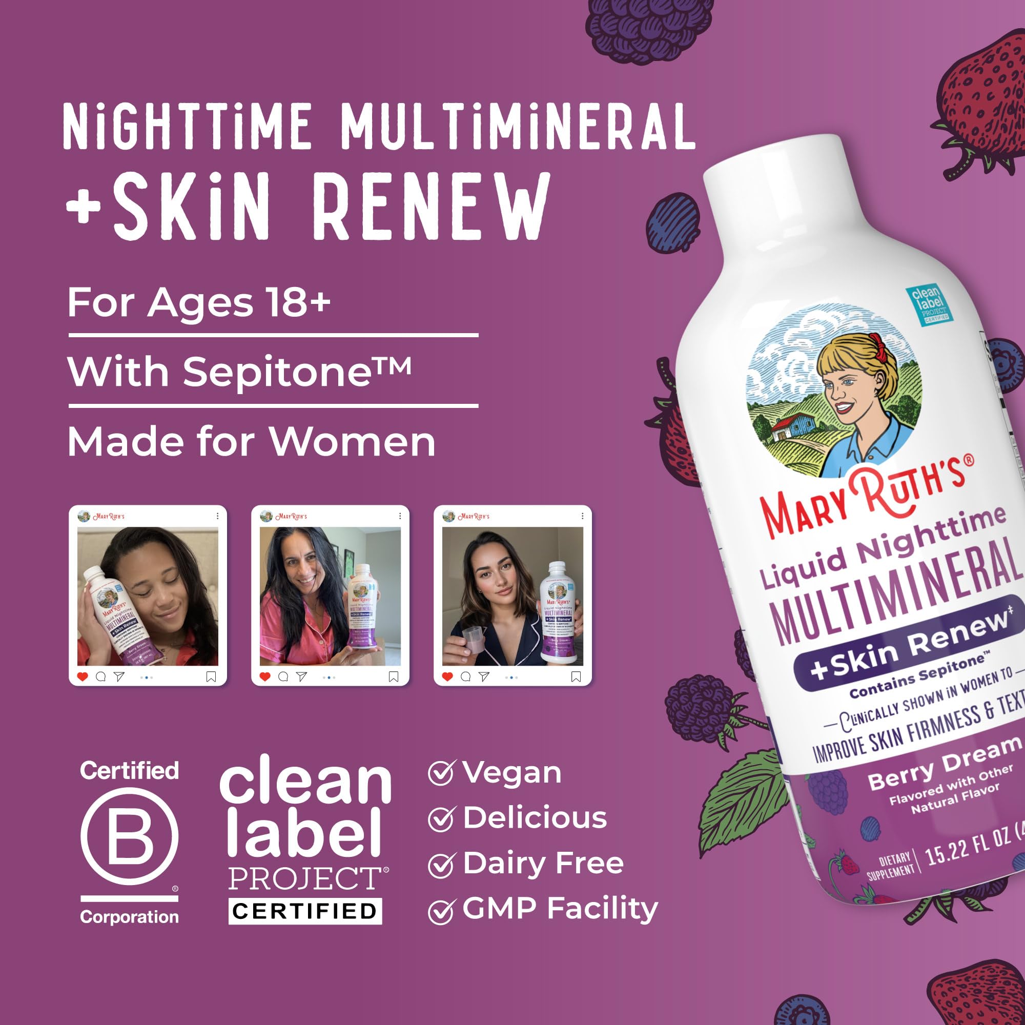 MARYRUTH'S Liquid Nighttime Multimineral in a kitchen setting