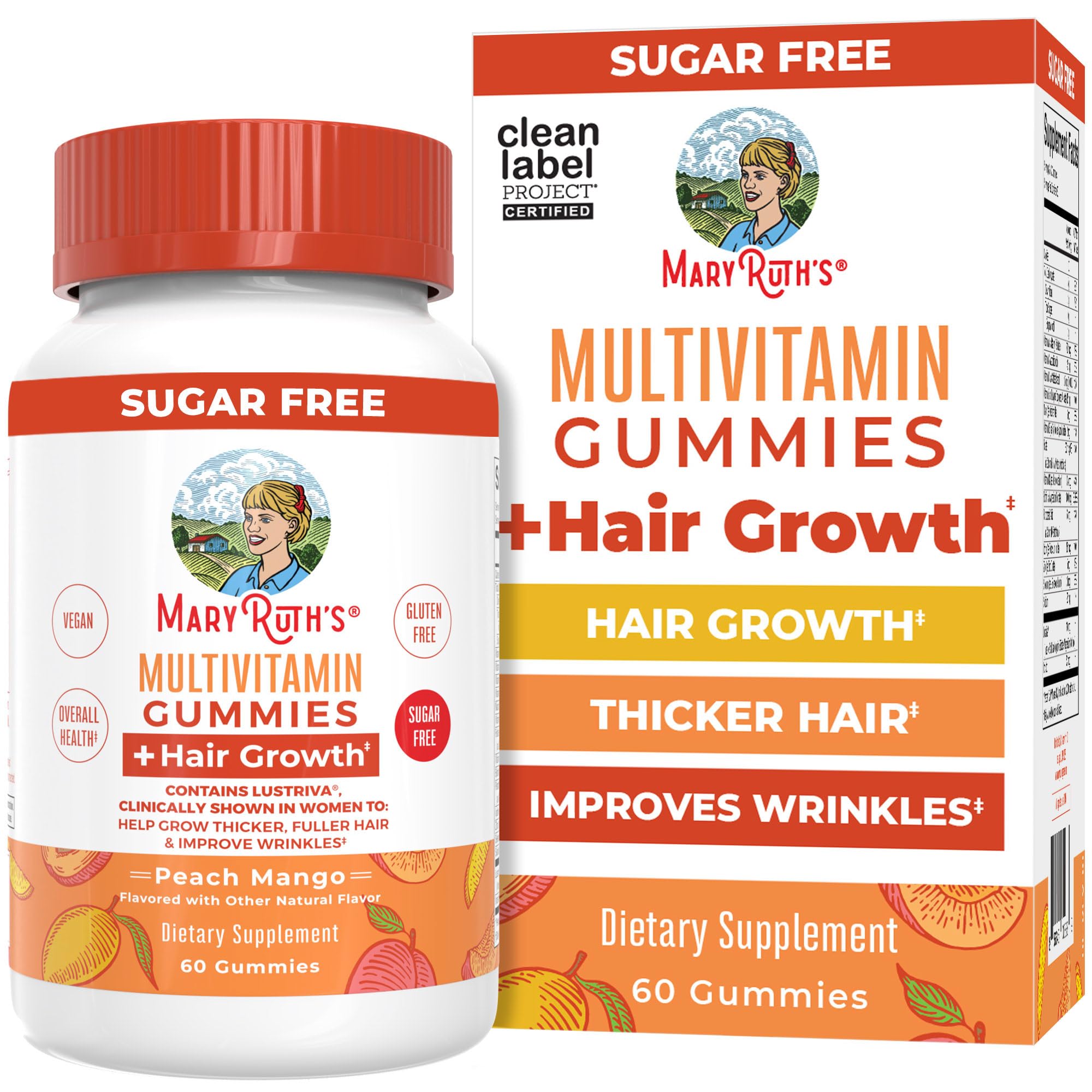 MARYRUTH'S Lustriva Hair Growth Multivitamin Gummies front view