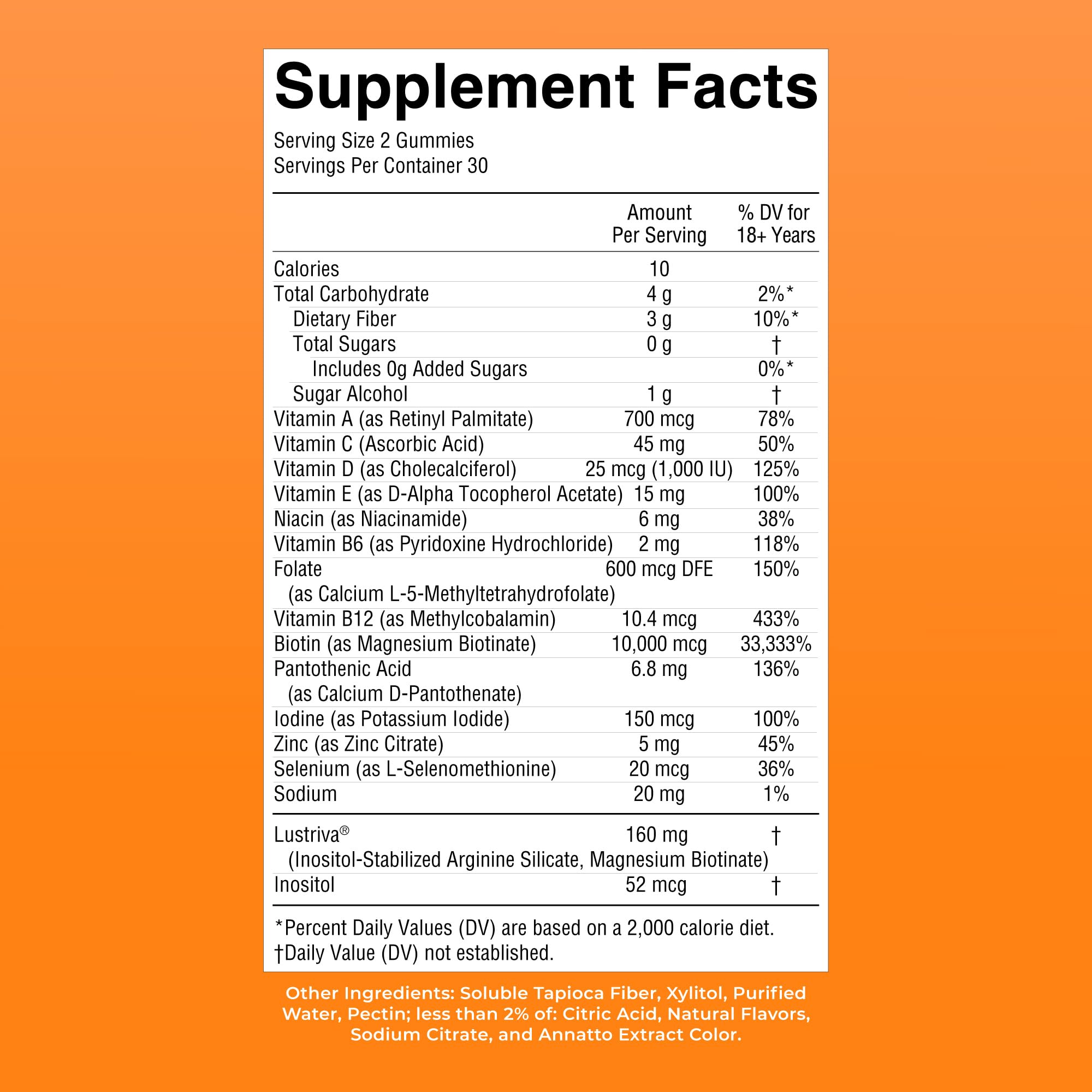 MARYRUTH'S Lustriva Hair Growth Multivitamin Gummies with fruits