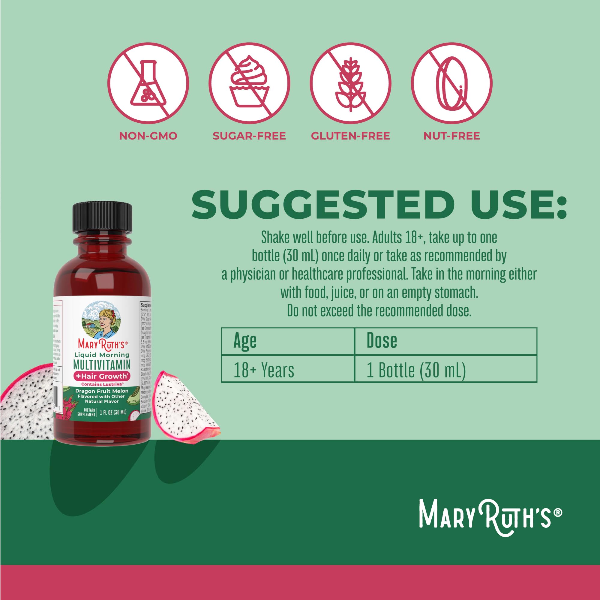 MARYRUTH'S Lustriva Hair Growth Multivitamin ingredients list