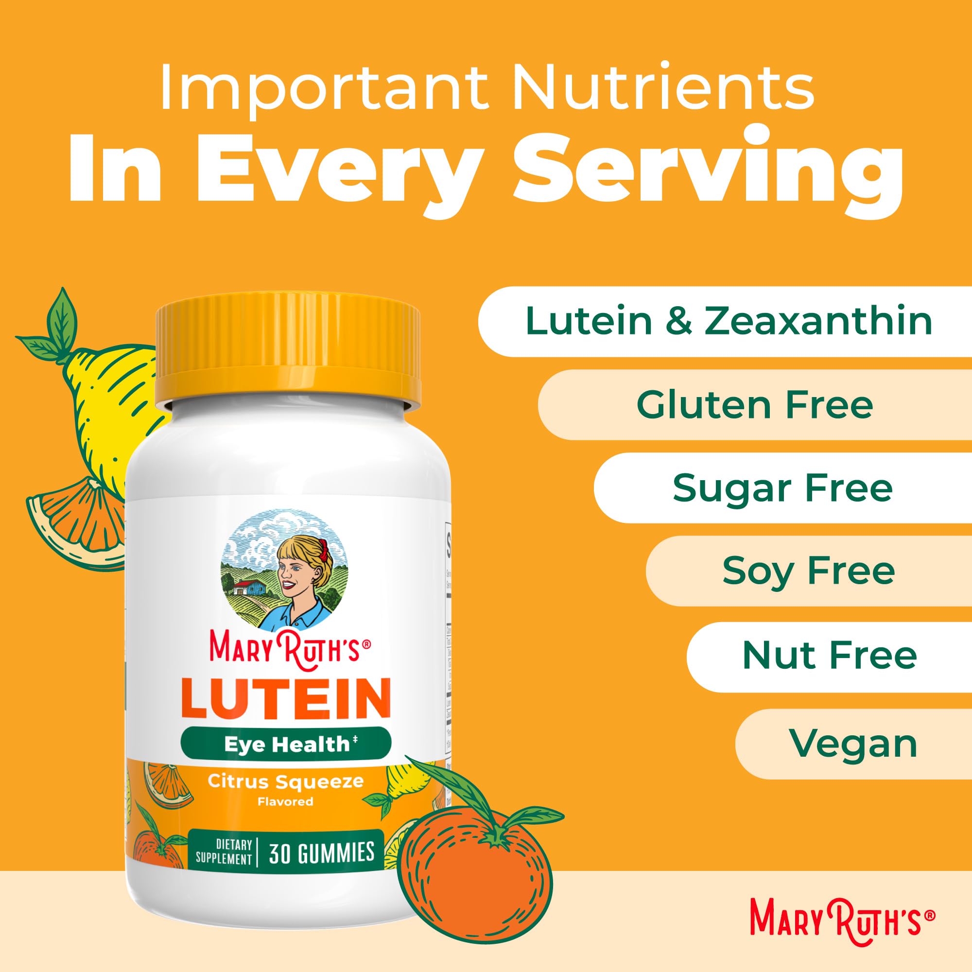 MARYRUTH'S Lutein Gummies with Zeaxanthin in a bowl