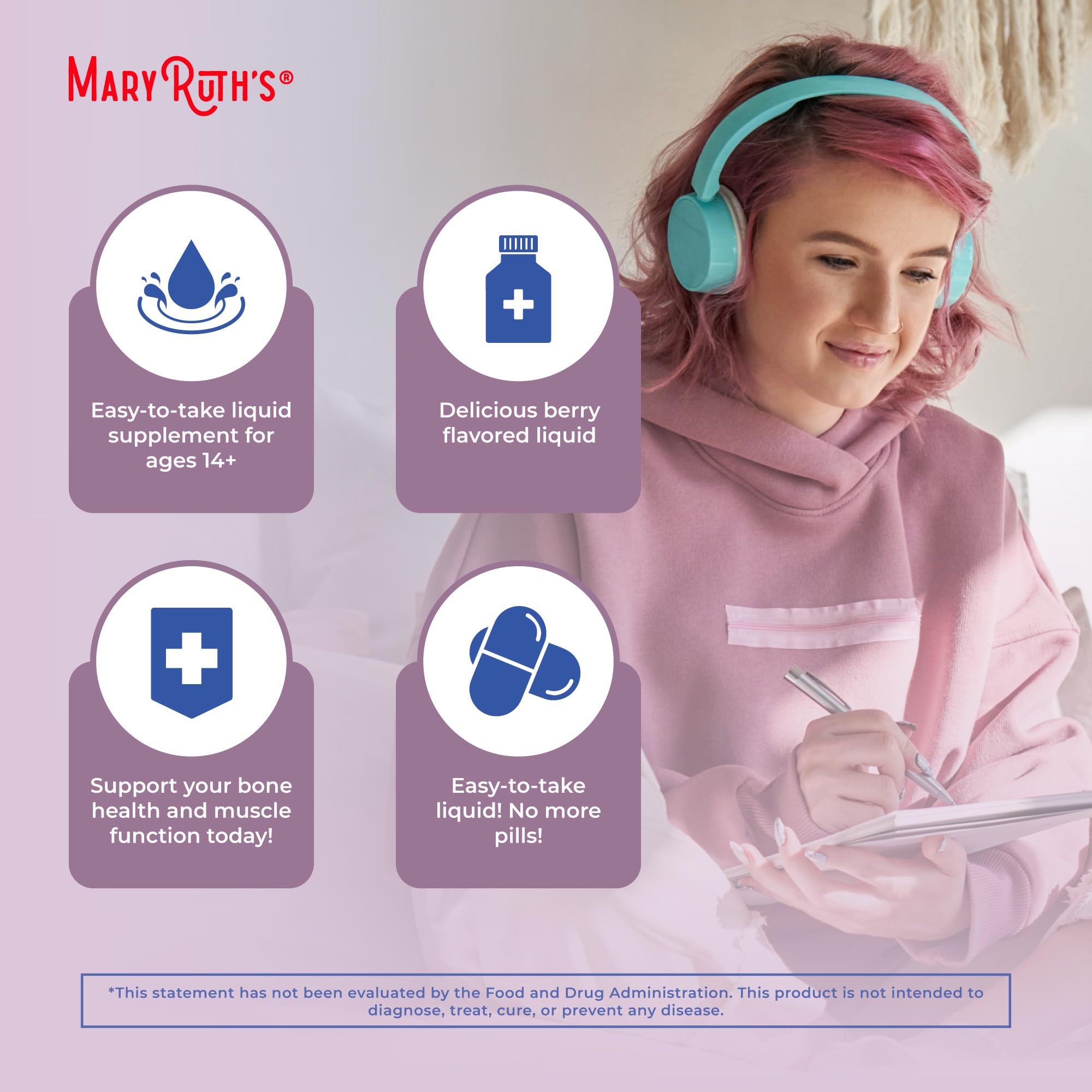 MARYRUTH'S Megadose D3 Liquid Liposomal packaging details