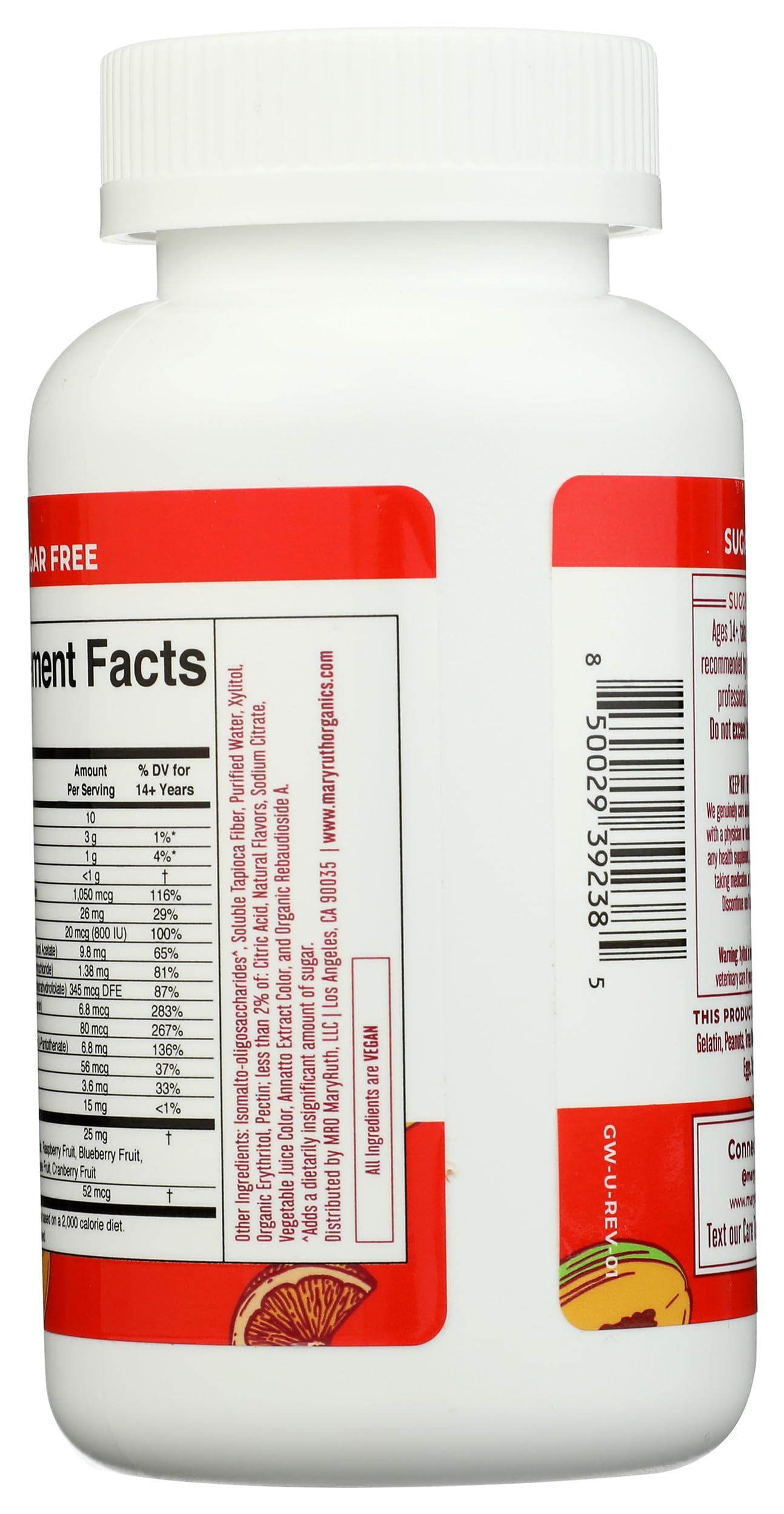 MARYRUTH'S Mens Multivitamin Gummies nutritional information