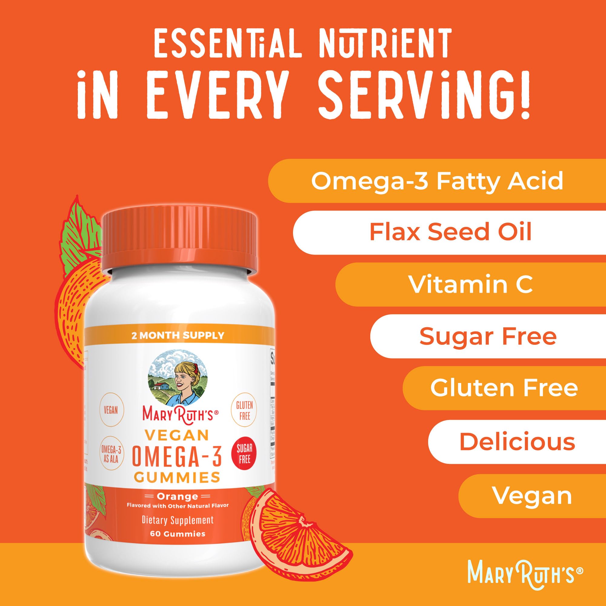MARYRUTH'S Omega-3 Gummies product details on the label