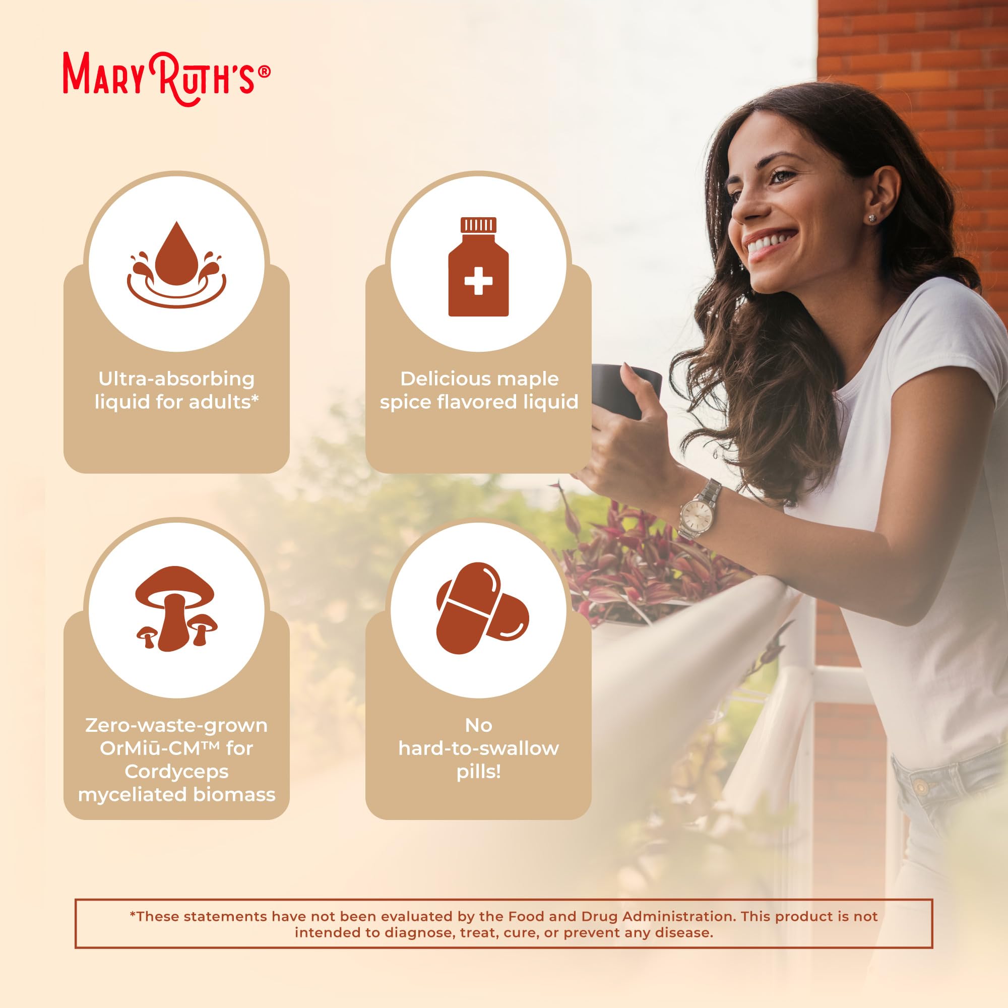 MARYRUTH'S Organic Cordyceps Mushroom Liposomal 281g on pancakes