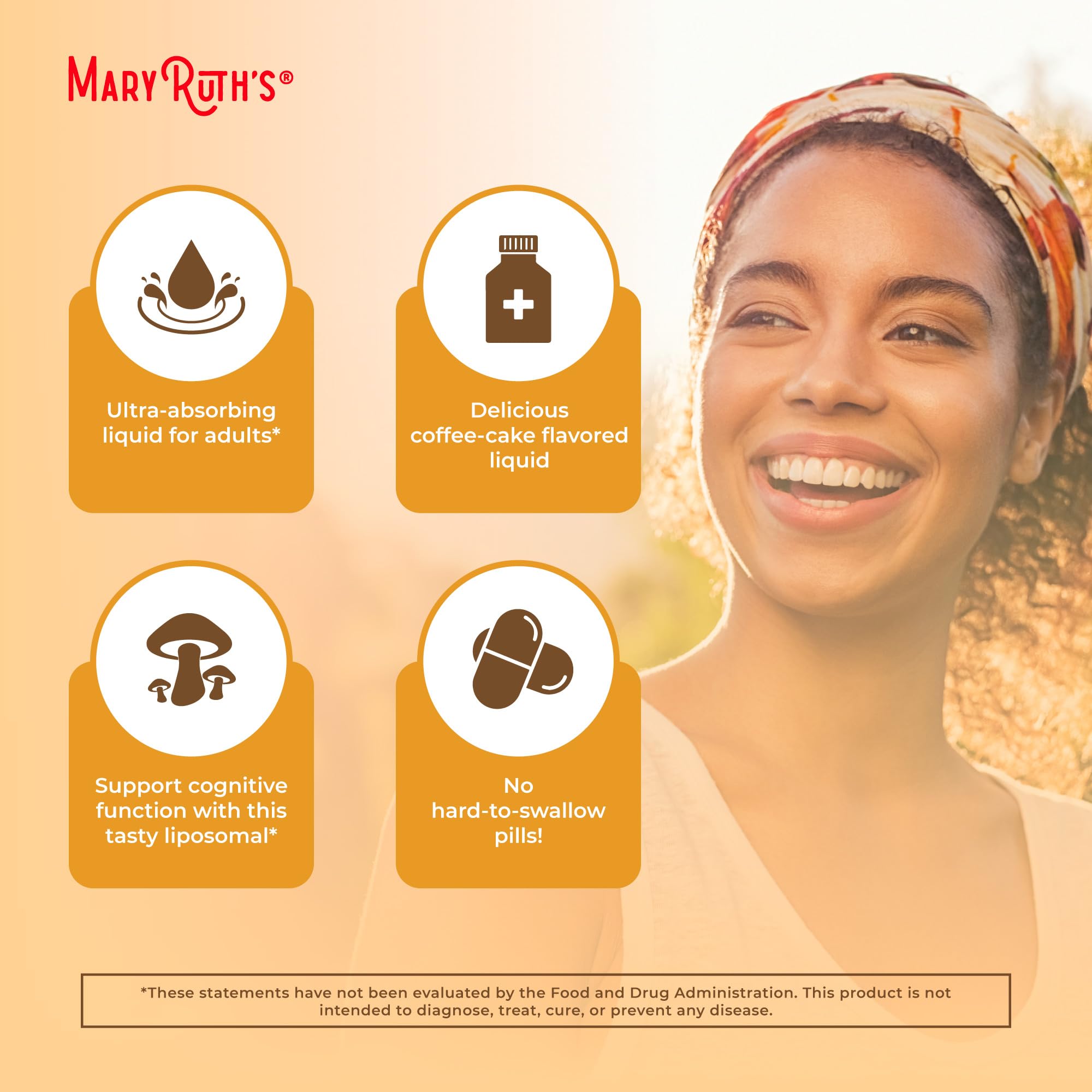 MARYRUTH'S Organic Lion's Mane Mushroom Liposomal with coffee