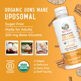 MARYRUTH'S Organic Lion's Mane Mushroom Liposomal with ingredients