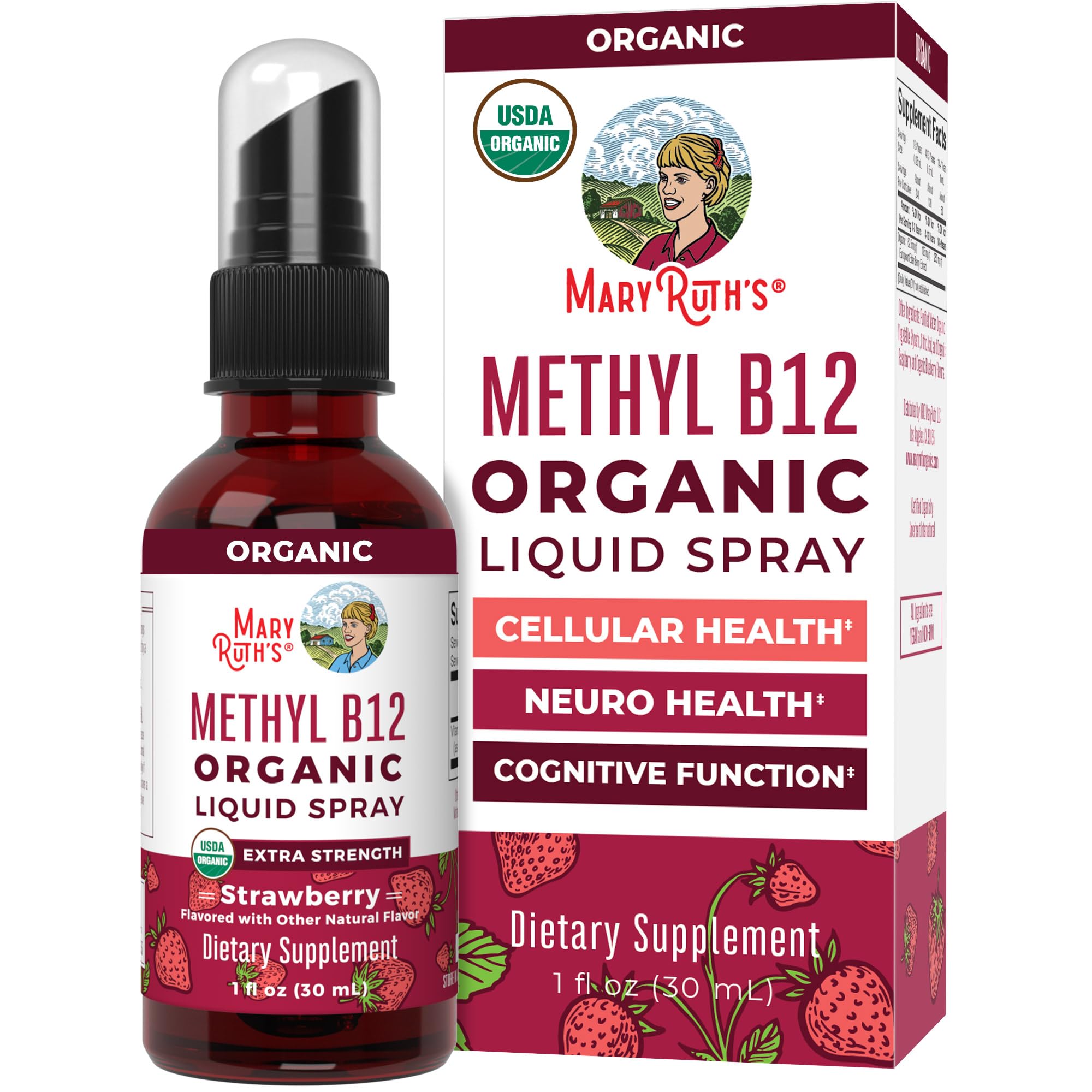 MARYRUTH'S Organic Liquid B12 Spray bottle front view