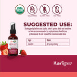 MARYRUTH'S Organic Liquid B12 Spray with dosage instructions
