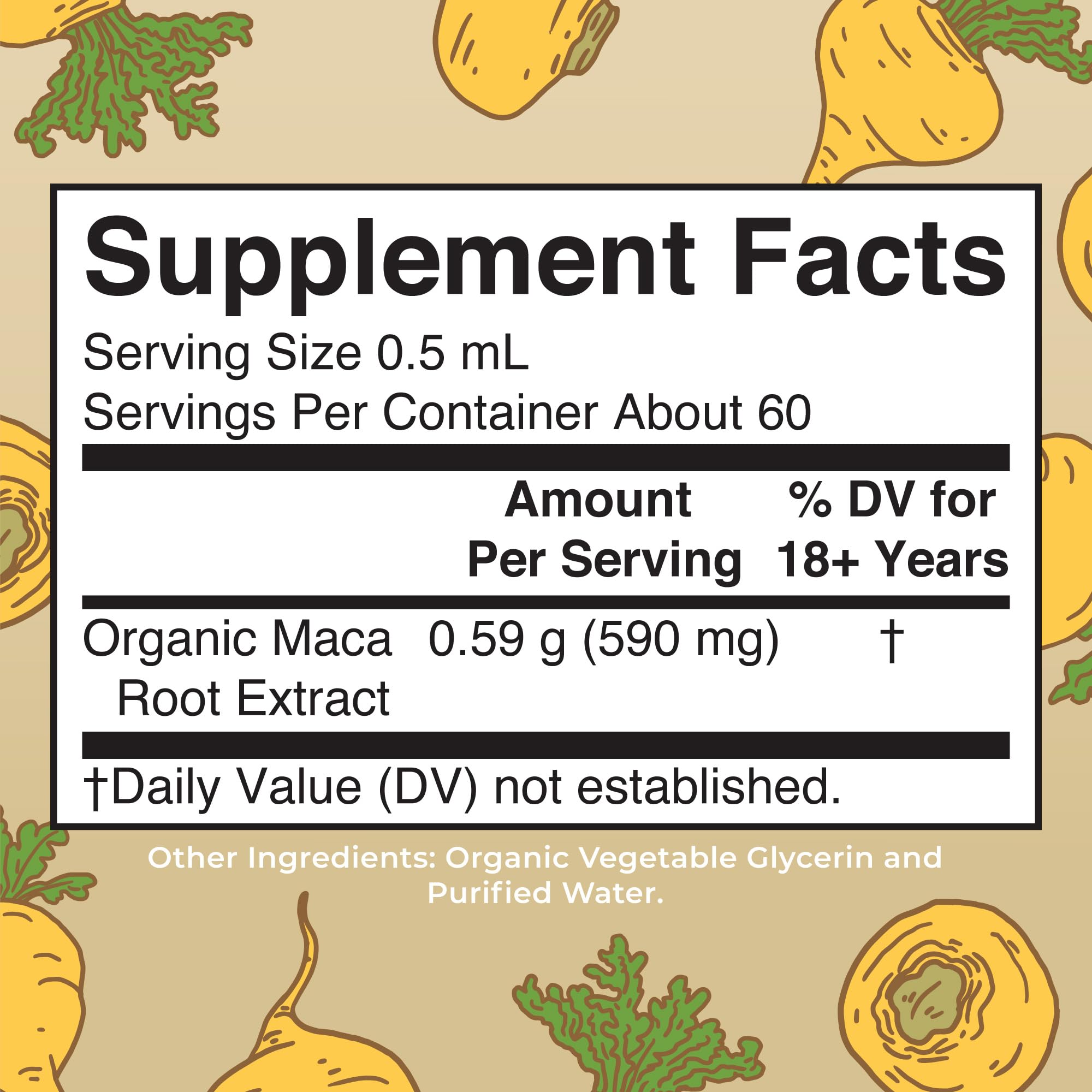 MARYRUTH'S Organic Maca Root Liquid Drops 28g back view
