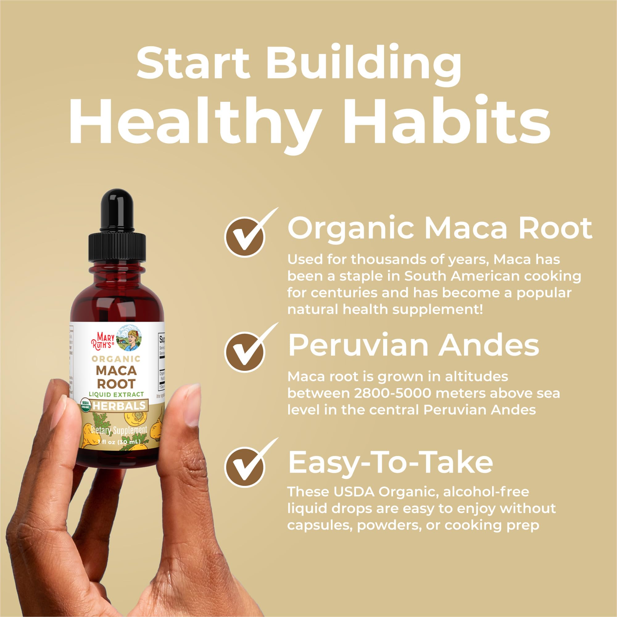 MARYRUTH'S Organic Maca Root Liquid Drops 28g packaging