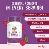 MARYRUTH'S Organic Men's Multivitamin Gummies displayed with fresh fruit