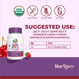 MARYRUTH'S Organic Men's Multivitamin Gummies side view with nutritional information