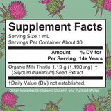 MARYRUTH'S Organic Milk Thistle Seed Drops label close-up