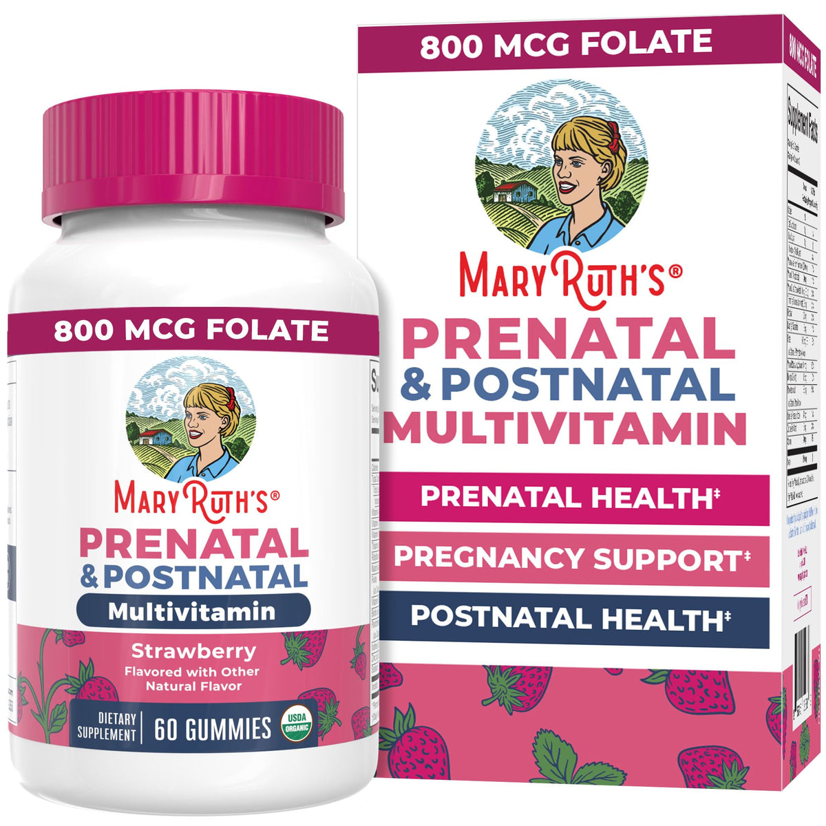 MARYRUTH'S Organic Prenatal & Postnatal Gummies front view