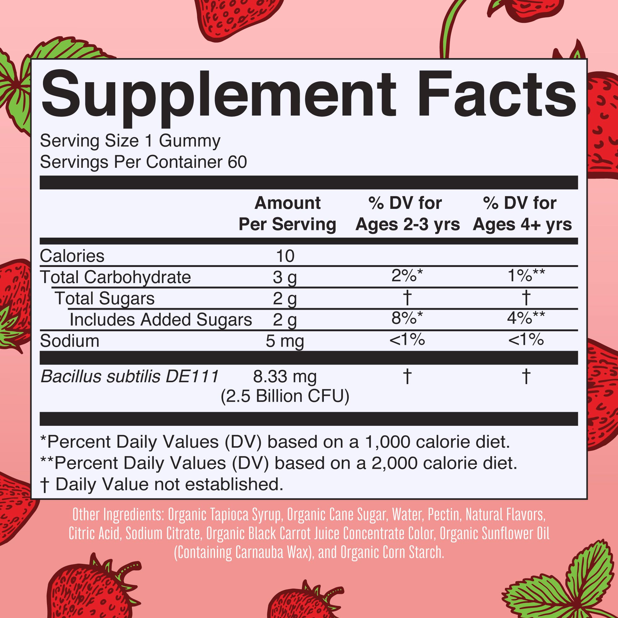 MARYRUTH'S Organic Probiotic Gummies for Kids bottle side view