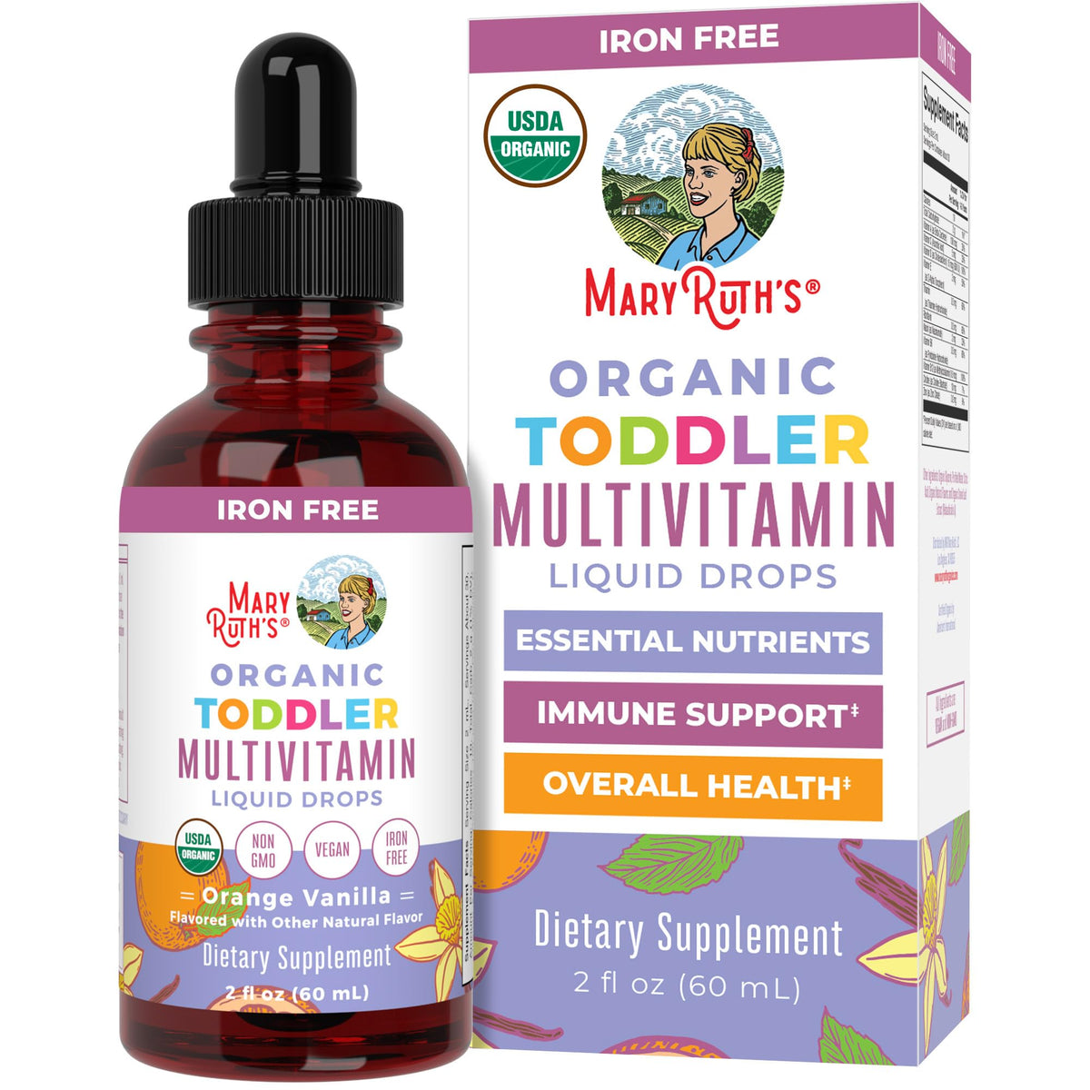 MARYRUTH'S Organic Toddler Multivitamin Liquid Drops front view