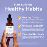 MARYRUTH'S Organic Toddler Multivitamin Liquid Drops in a spoon