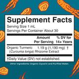 MARYRUTH'S Organic Turmeric Liquid Extract Drops 40g bottle side view