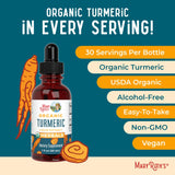 MARYRUTH'S Organic Turmeric Liquid Extract Drops 40g with a glass of water