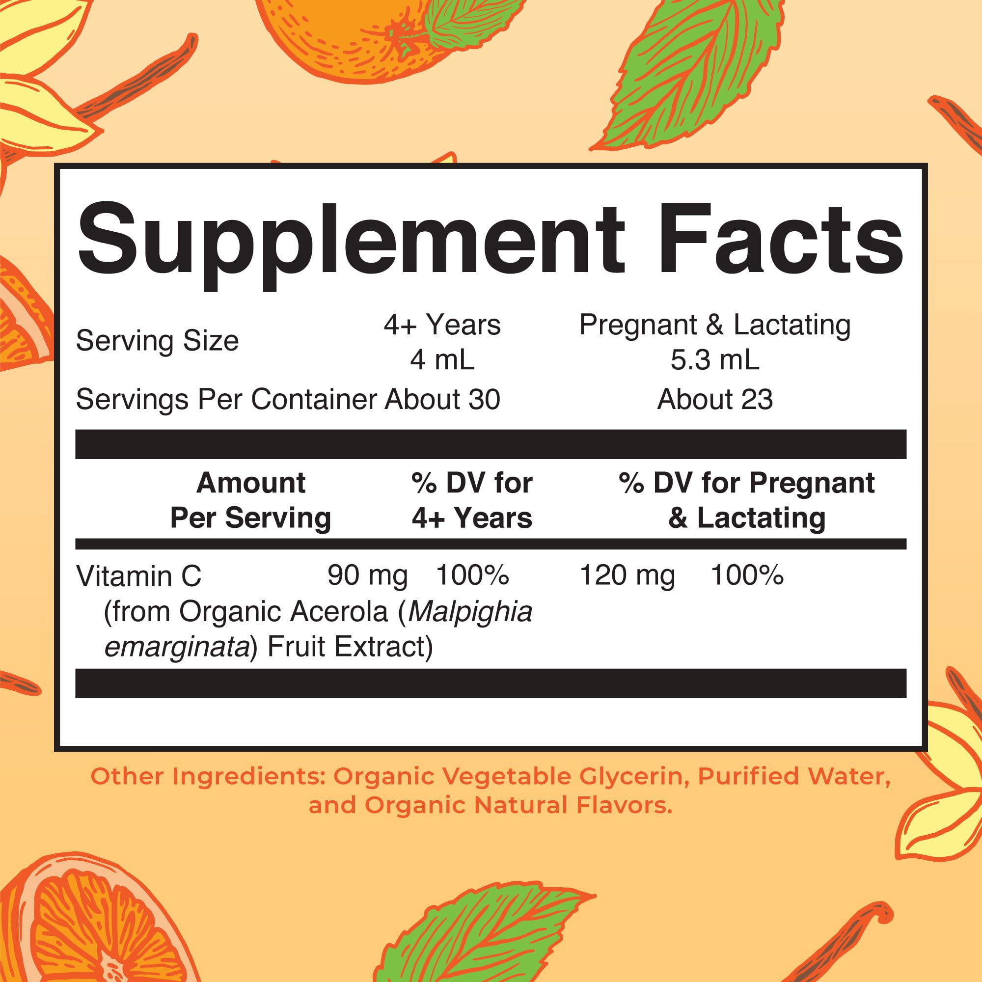 MARYRUTH'S Organic Vitamin C Liquid Drops 90mg bottle with label