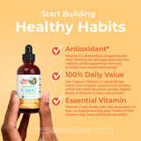 MARYRUTH'S Organic Vitamin C Liquid Drops 90mg in a glass of water