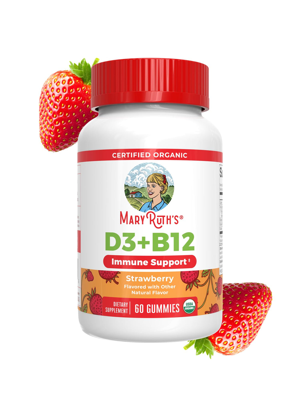 MARYRUTH'S Organic Vitamin D3 + B12 Gummies front view