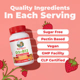MARYRUTH'S Organic Vitamin D3 + B12 Gummies in a hand