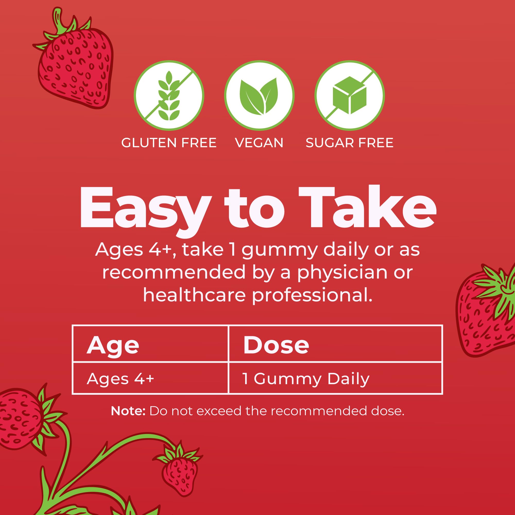 MARYRUTH'S Organic Vitamin D3 + B12 Gummies with fresh strawberries