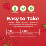 MARYRUTH'S Organic Vitamin D3 + B12 Gummies with fresh strawberries