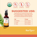 MARYRUTH'S Organic Vitamin D3 + K2 MK-7 Liquid Spray ingredients list