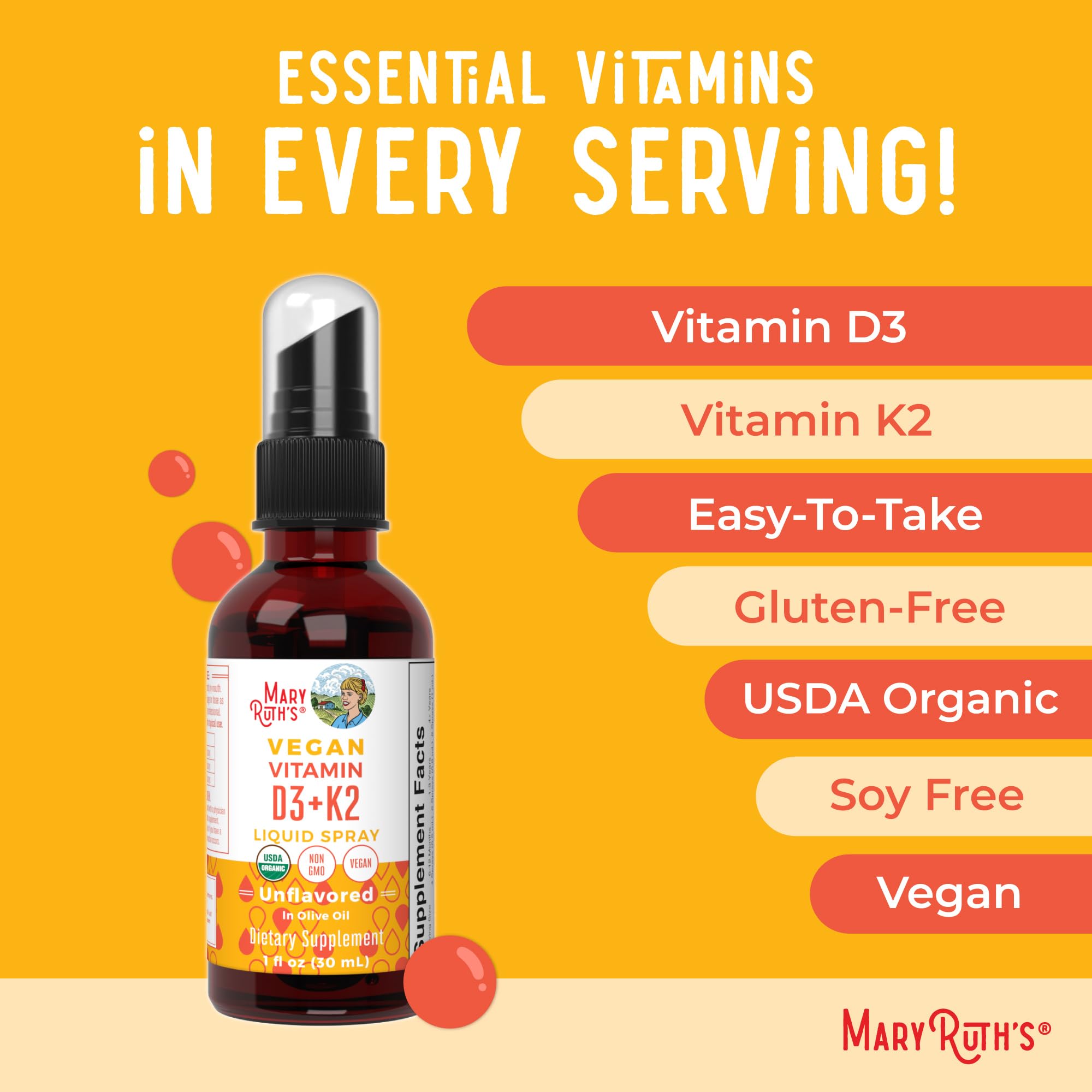 MARYRUTH'S Organic Vitamin D3 + K2 MK-7 Liquid Spray lifestyle scene
