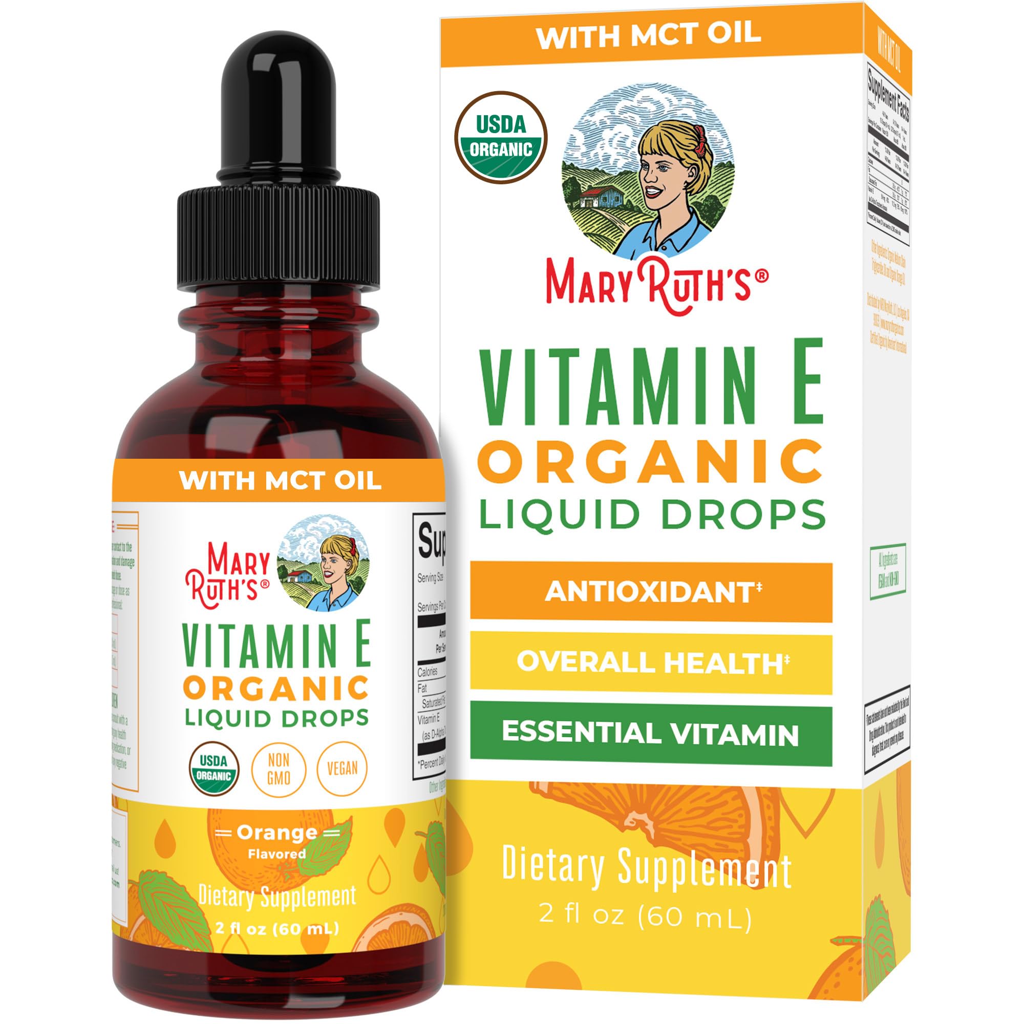 MARYRUTH'S Organic Vitamin E Liquid Drops front view