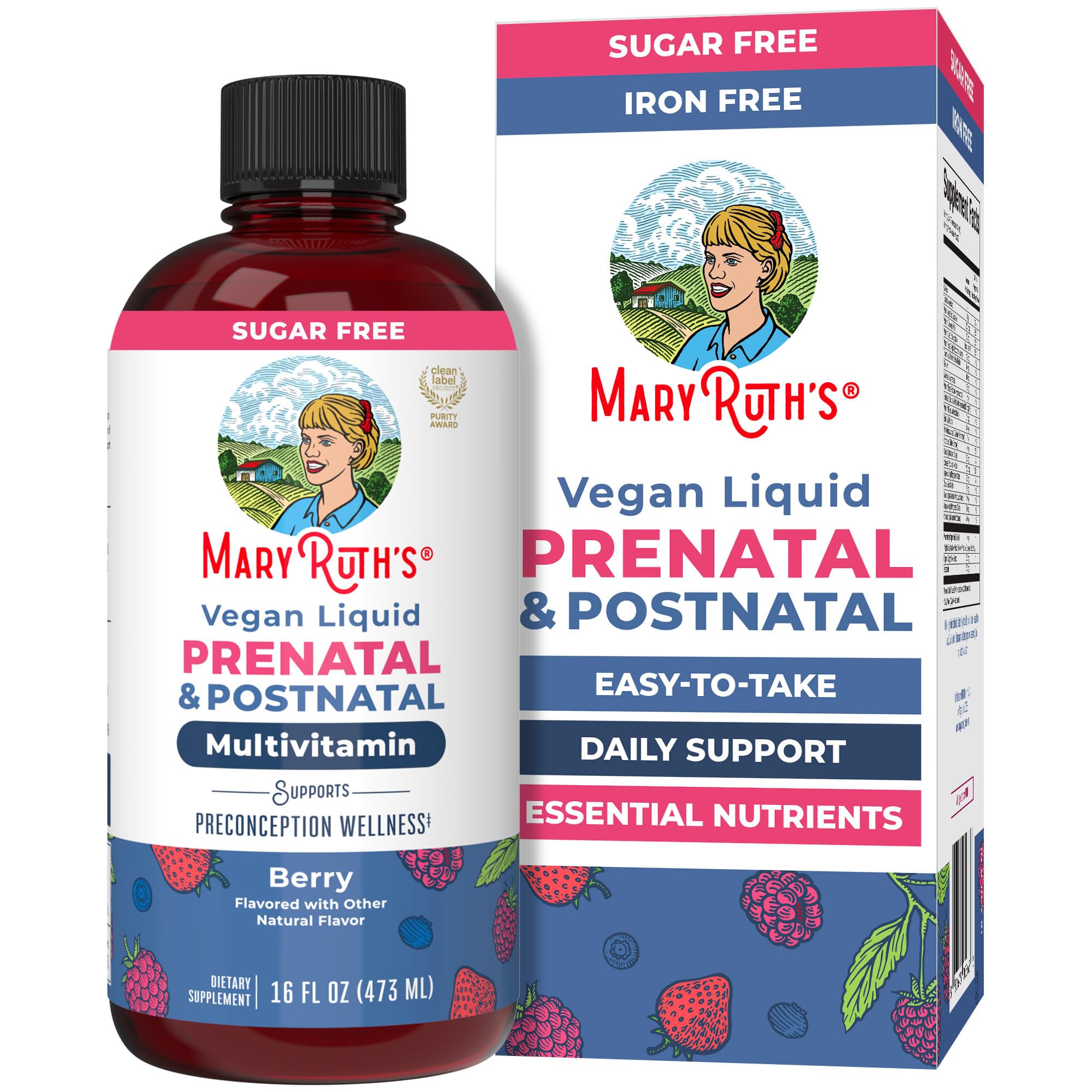 MARYRUTH'S Prenatal Multivitamin Liquid 600mcg Folate front view