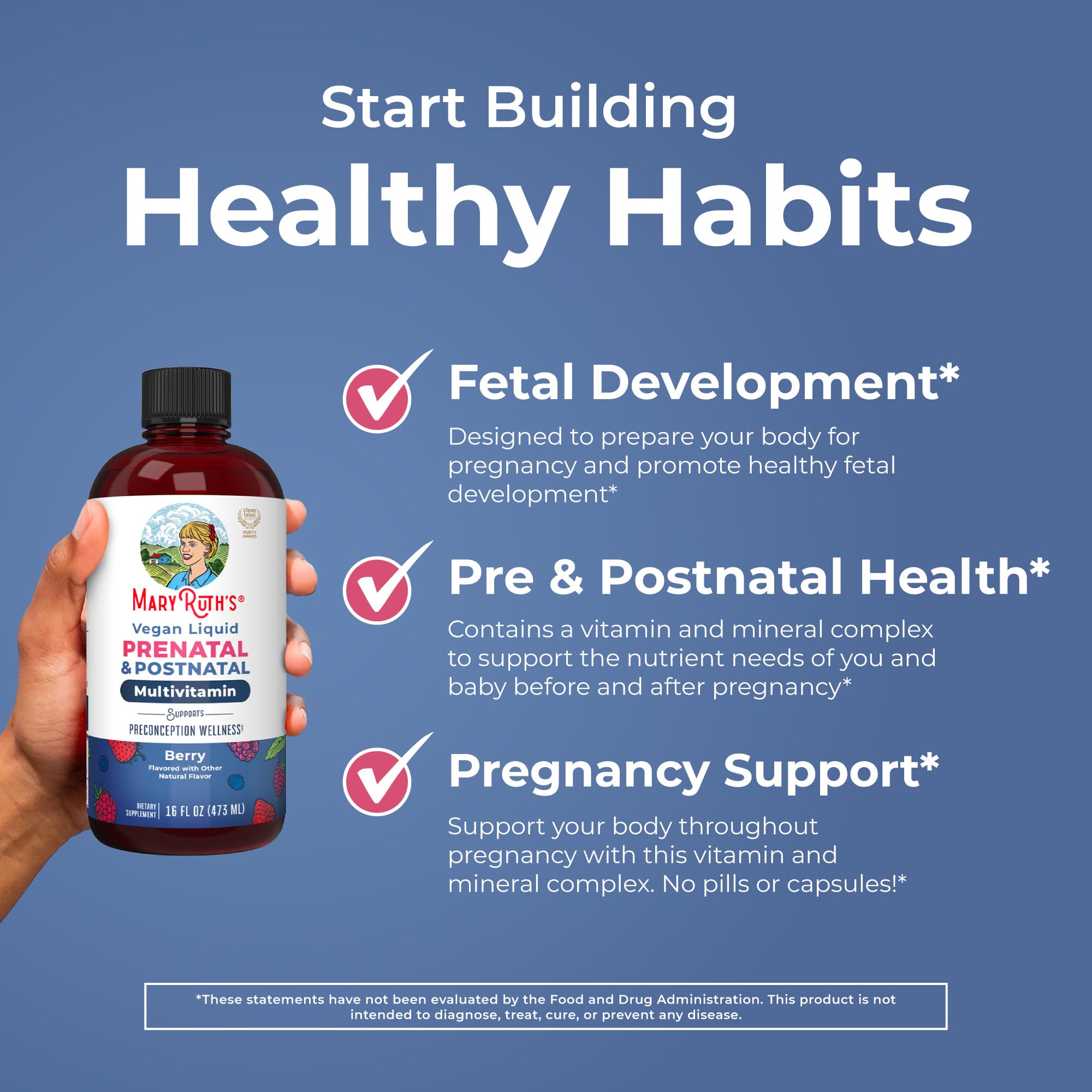 MARYRUTH'S Prenatal Multivitamin Liquid on a kitchen counter