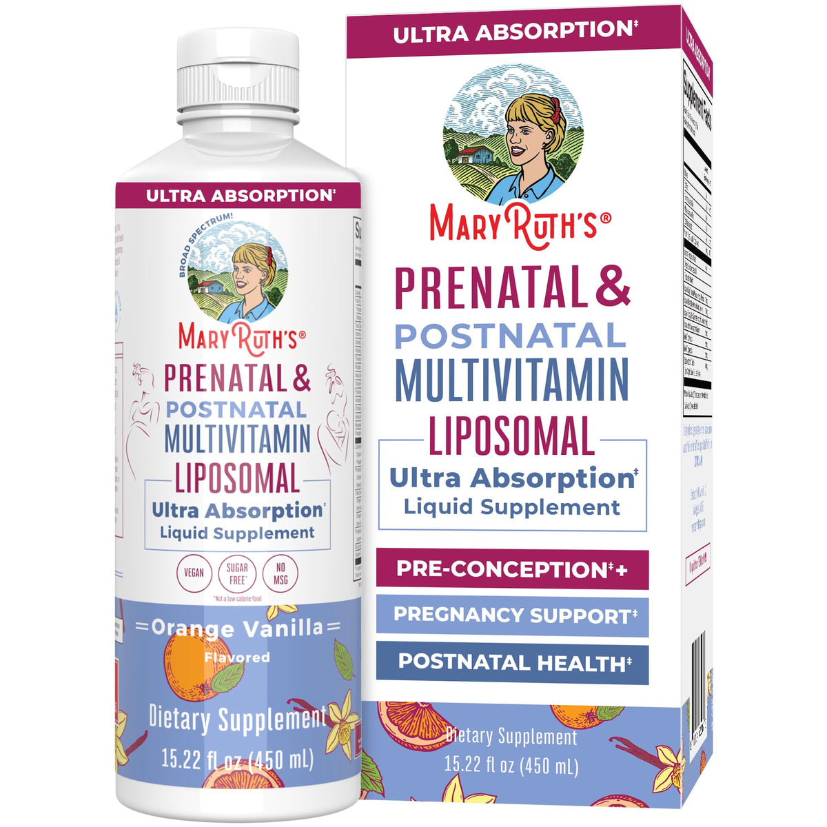 MARYRUTH'S Prenatal Postnatal Multivitamin Liposomal 522g front view