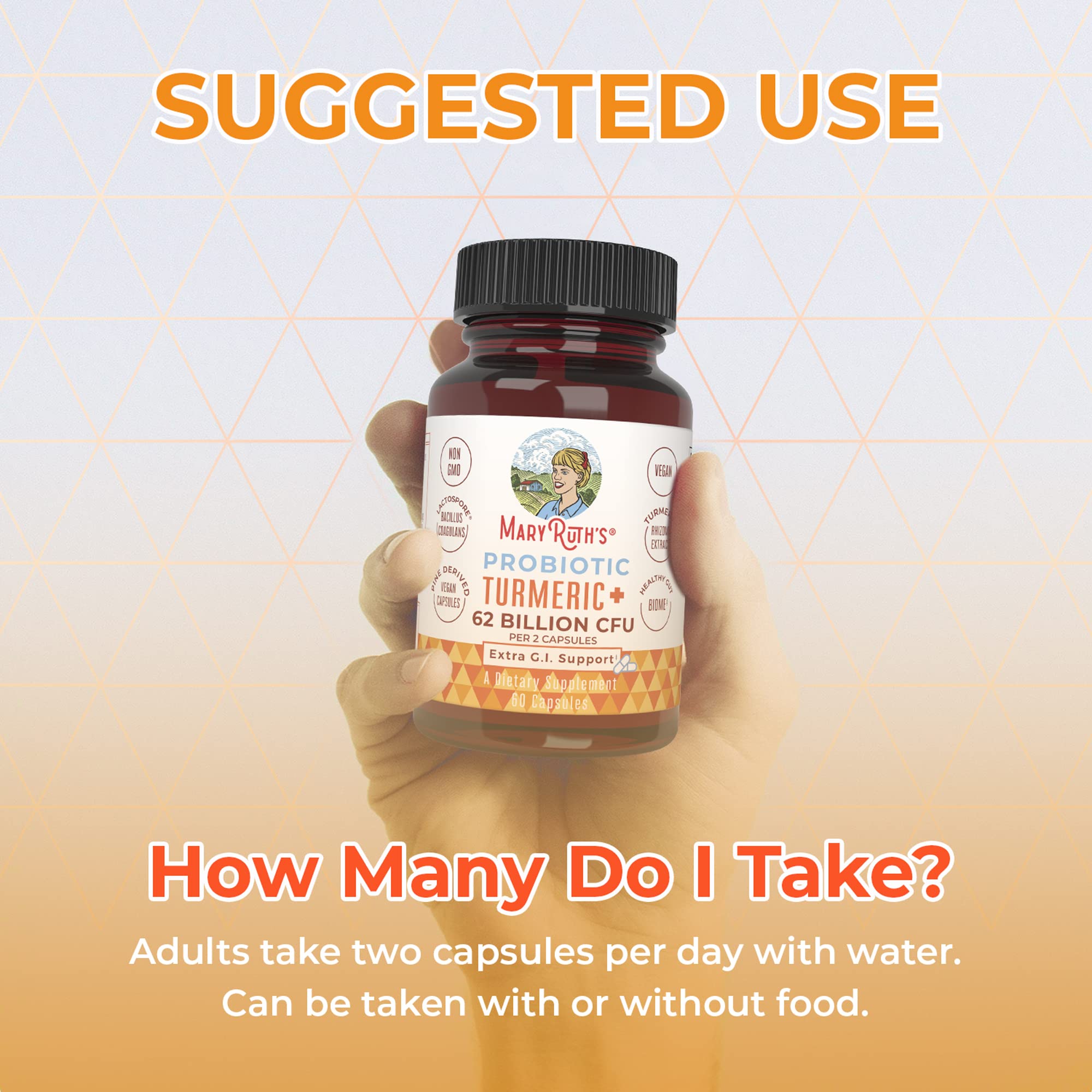 MARYRUTH'S Probiotic Turmeric+ ingredients list