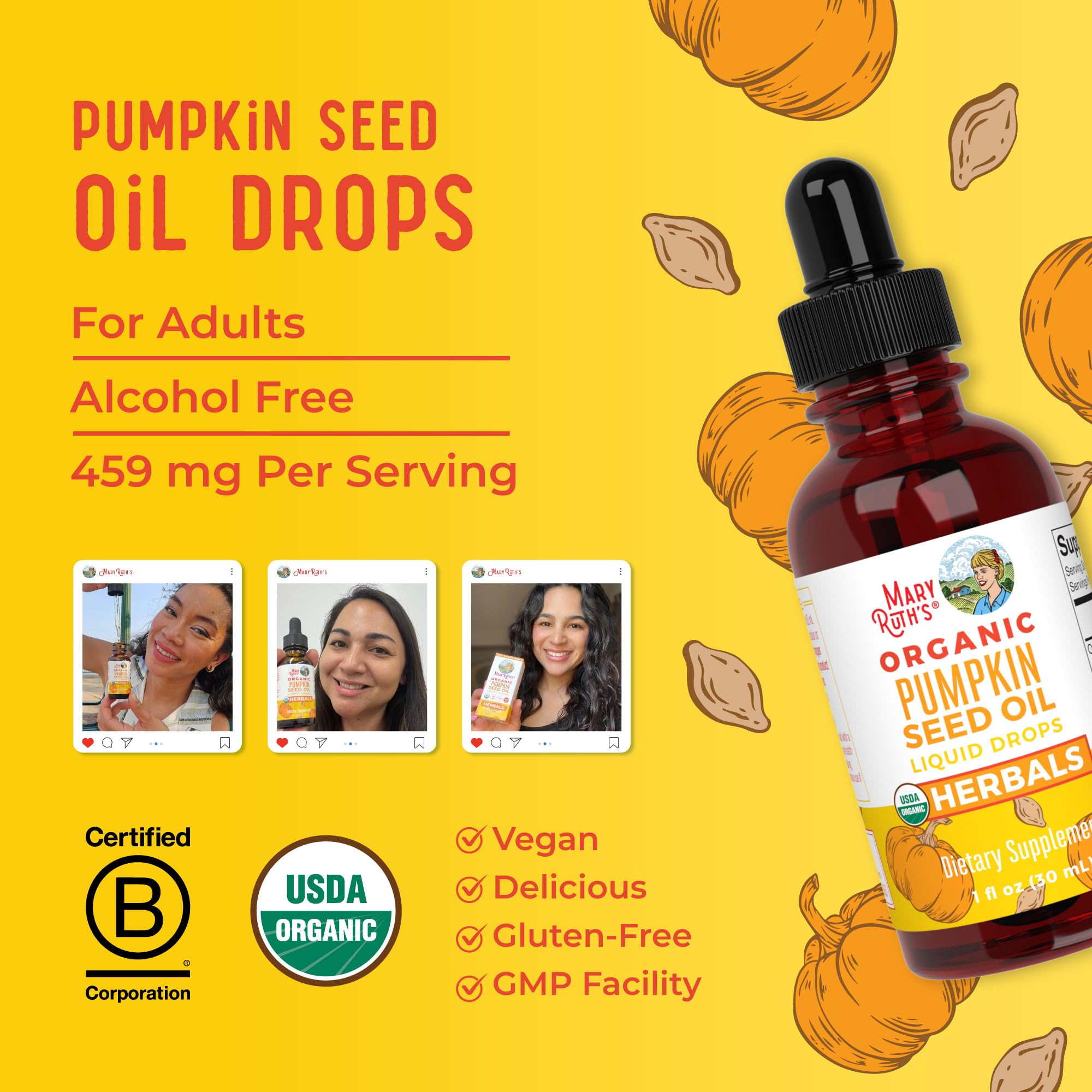 MARYRUTH'S Pumpkin Seed Oil Liquid Drops ingredients list