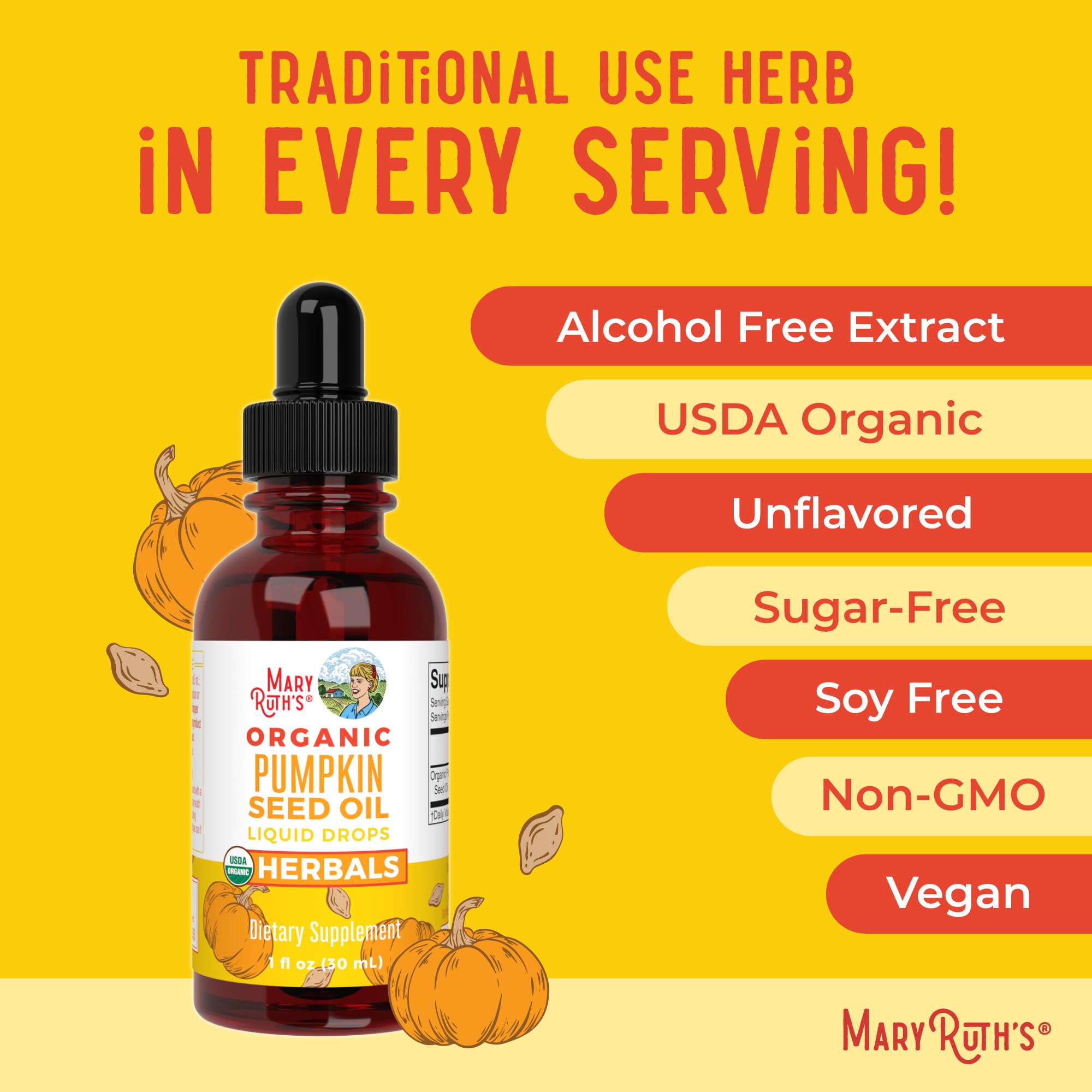 MARYRUTH'S Pumpkin Seed Oil Liquid Drops with organic certification