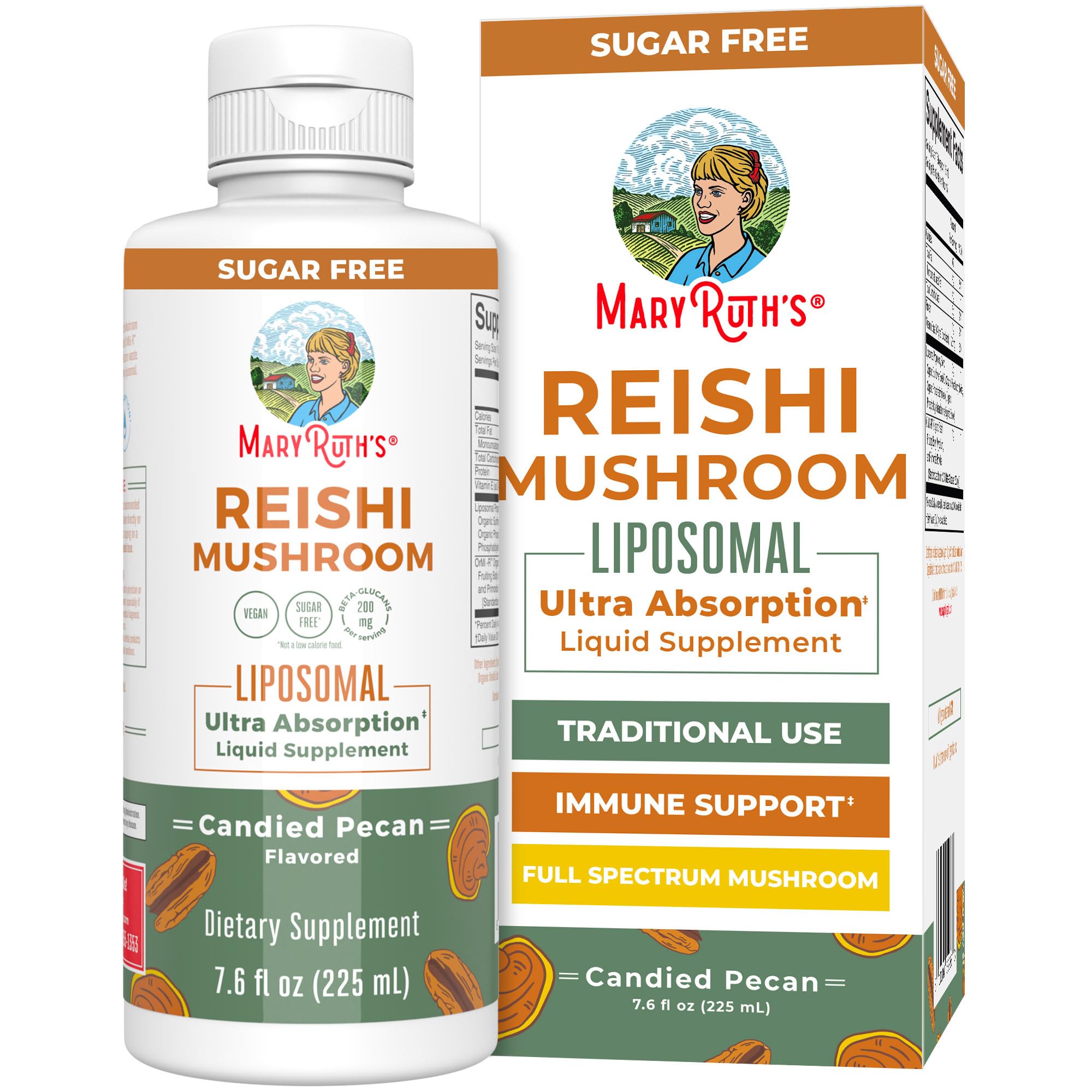 MARYRUTH'S Reishi Mushroom Supplement 294g front view
