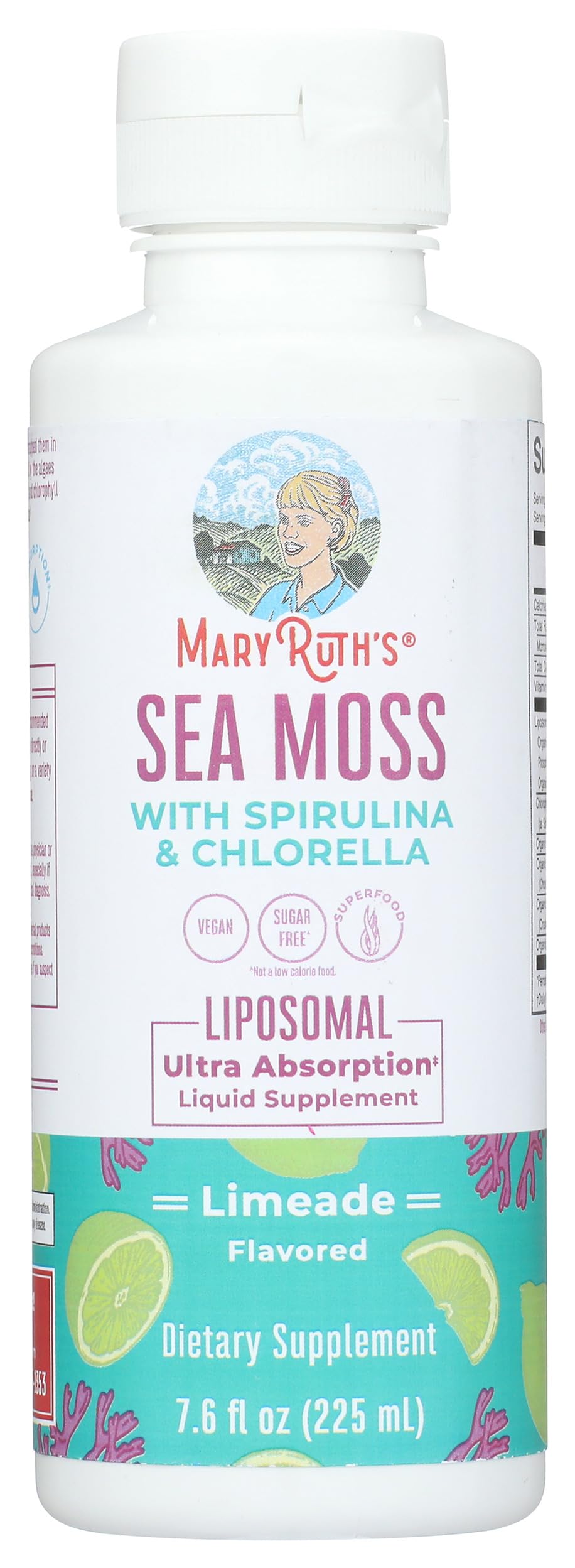 MARYRUTH'S Sea Moss with Spirulina and Chlorella Liposomal on a kitchen counter