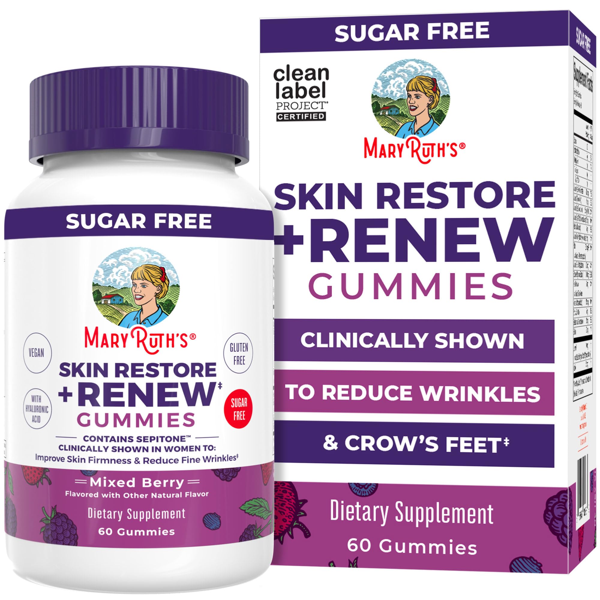 MARYRUTH'S Skin Restore & Renew Gummies front view packaging