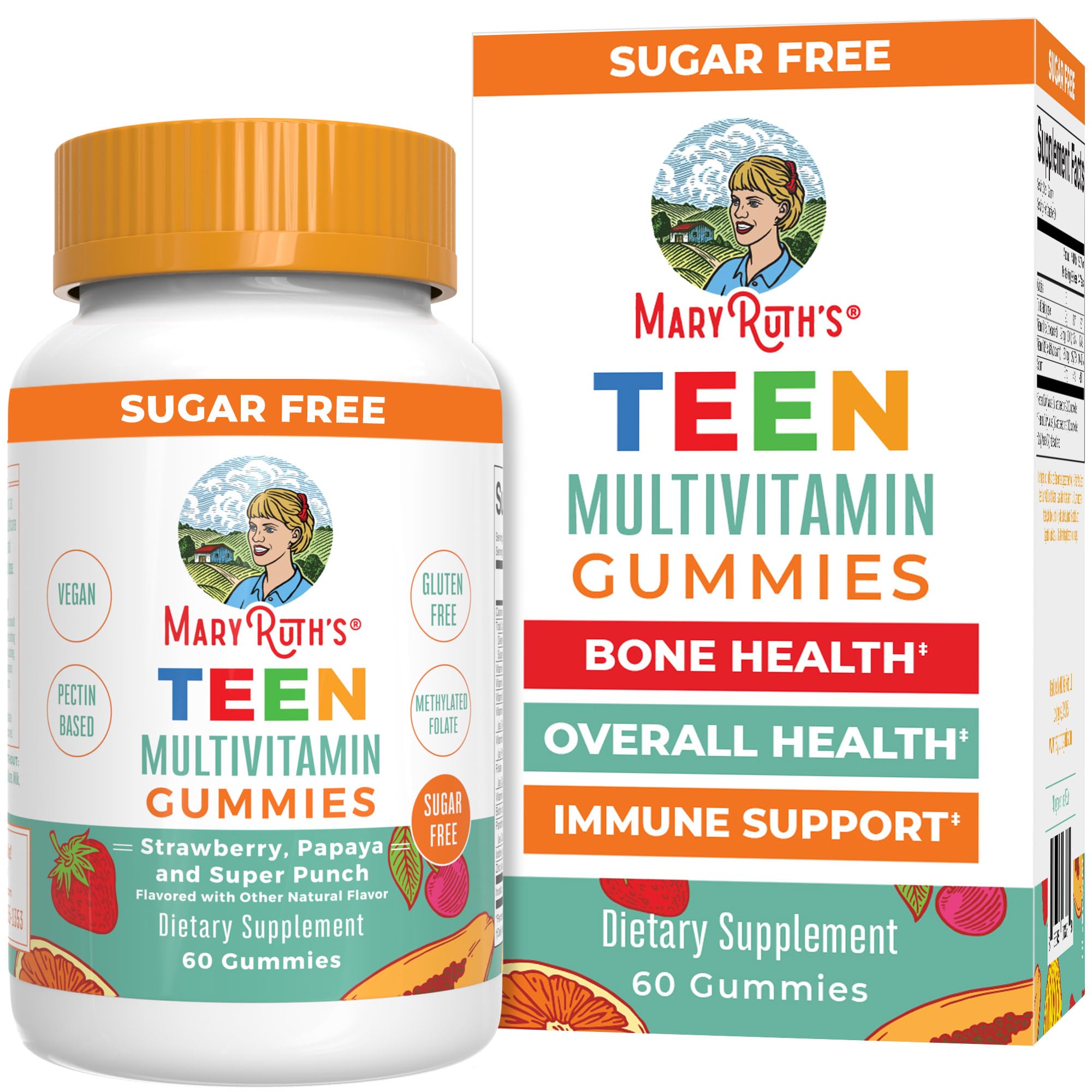 MARYRUTH'S Teen Multivitamin Gummies front view with packaging