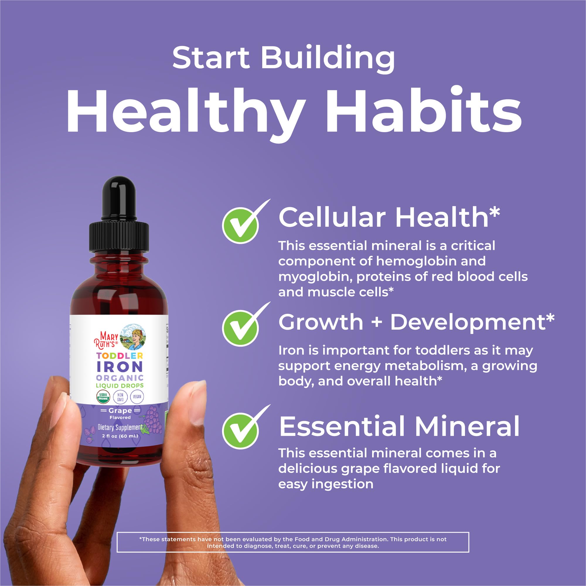 MARYRUTH'S Toddler Iron Organic Liquid Drops ingredients list