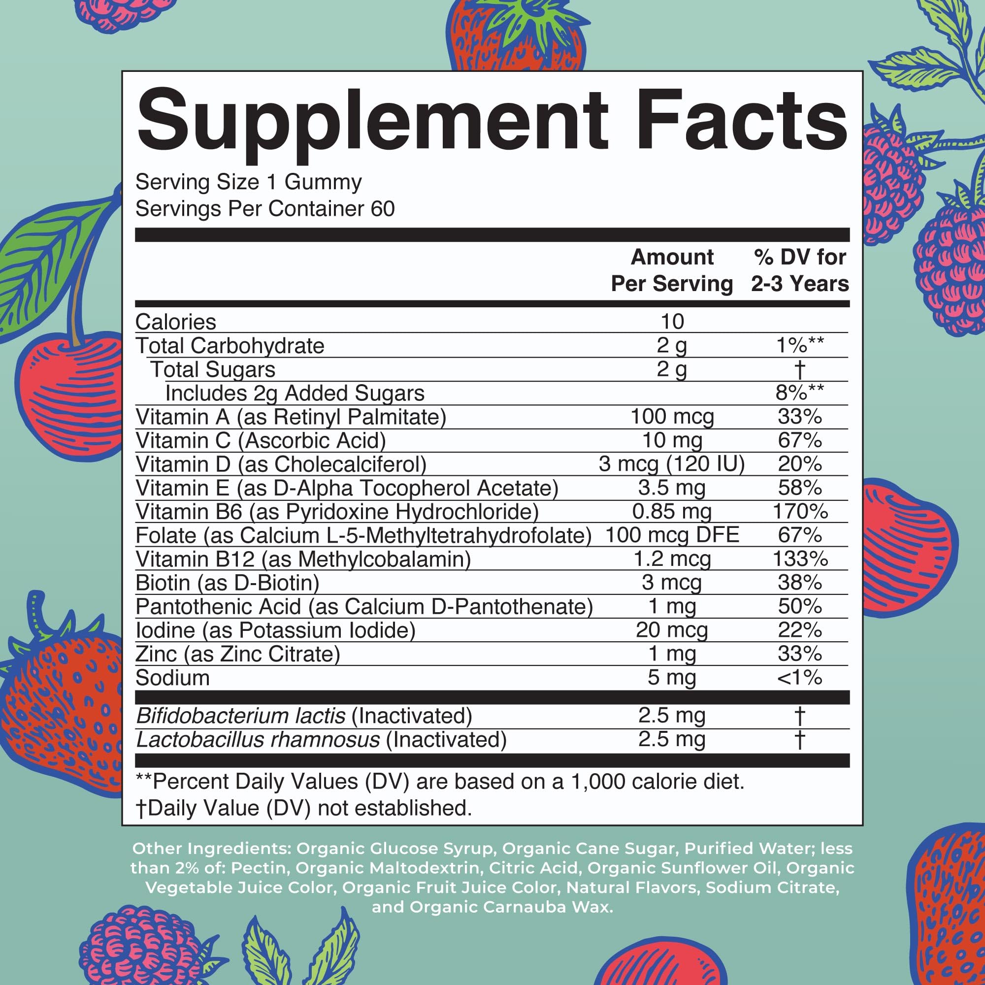 MARYRUTH'S Toddler Multivitamin Gummies mixed berry flavour