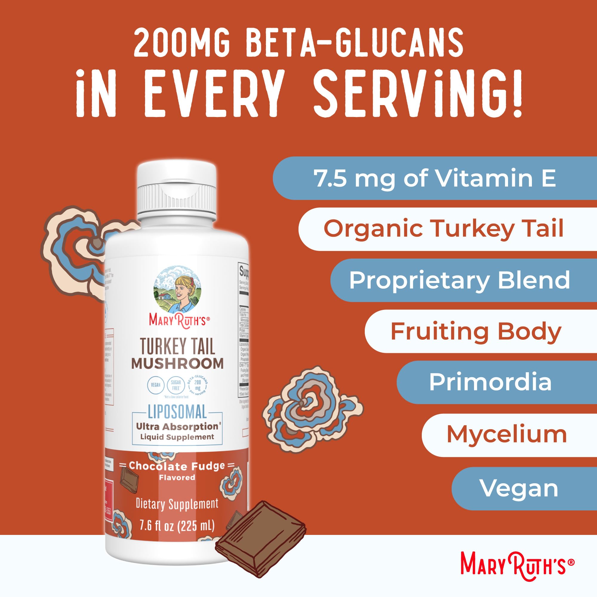 MARYRUTH'S Turkey Tail Mushroom Liposomal 287g lifestyle shot