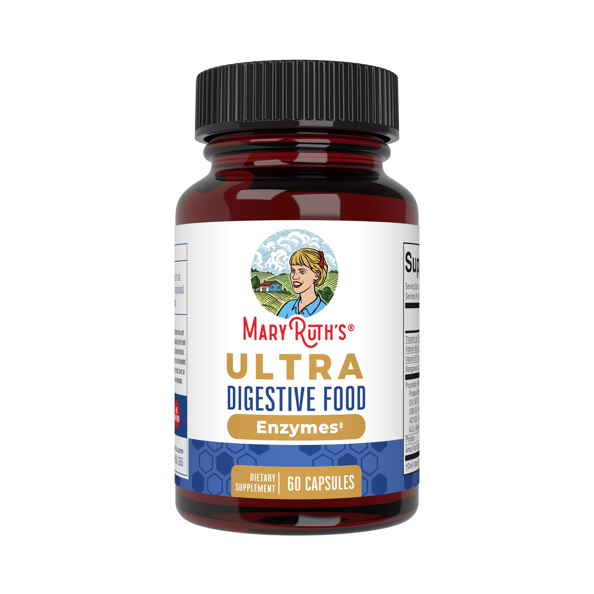 MARYRUTH'S Ultra daily Food Enzymes 60 Capsules front view